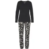 VIVANCE DREAMS Damen Pyjama schwarz-weiß geblümt Gr.36/38