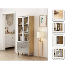 OTTO home Highboard 70 x 180 x 40 cm grau