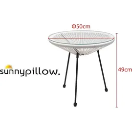 sunnypillow Acapulco Gartenstuhl 2er Set 0 x 0 x 0 cm weiß