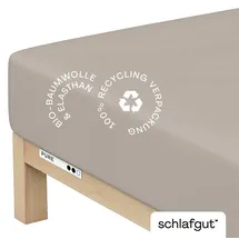 schlafgut Pure Baumwolle 90 x 190 - 100 x 220 cm sand mid