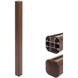 Alu-Pfosten Savoie-WPC-Zaun, Pfeiler Pfahl, Stecksystem ~ 98cm, braun