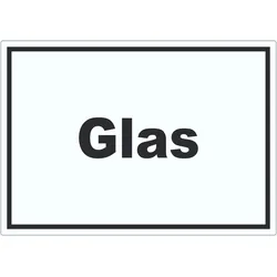 Glas Mülltrennung Aufkleber mit Text A5 (148x210mm)