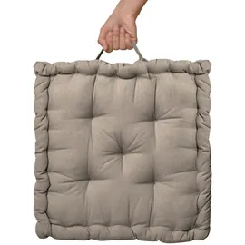 Beautissu Sitzkissen 50 x 50 x 10 cm Taupe 1 St.