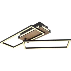 LED-Deckenleuchte Colli Opal/Schwarz/Braun max. 34Watt Deckenlampe
