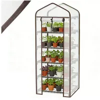 Sekey Tomatengewächshaus Foliengewächshaus Gewächshaus Balkon Garten Winterfest Tomatenhaus, BxTxH: 50 x 45 x 155 cm, 5 Etagen für Flexible Pflanzhöhe UV-Schutz 50 cm x 155 cm x 45 cm