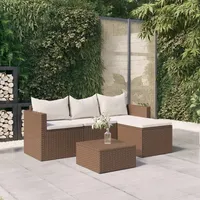 vidaXL Polyrattan Lounge-Set 3-tlg braun