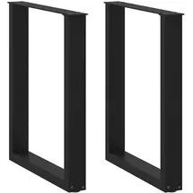 vidaXL Esstischbeine U-Form 2 Stk. Schwarz 60x(72-73) cm Stahl