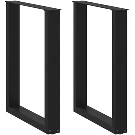 vidaXL Esstischbeine U-Form 2 Stk. Schwarz 60x(72-73) cm Stahl