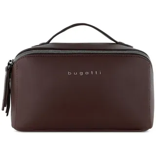 Bugatti Almata Kulturbeutel Damen, Make-up-Tasche mit großer Öffnung für Reisen, braun
