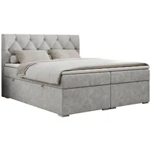 MKS Boxspringbett 120 x 200 cm H3 Hellgrau