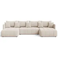 Graingold Ecksofa, Beige, Textil, Kiefer, 5-Sitzer, U-Form, 353x180 cm, Oeko-Tex®, Reach, Hergestellt in Europa, Handmade in Europe, Hergestellt in Europa, Made in EU, Real Wood, Wohnzimmer, Sofas & Couches, Wohnlandschaften, Ecksofas