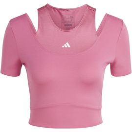adidas Damen T-Shirt (Short Sleeve) HIIT Cro Tee, Preloved Fuchsia, IB8600, XL