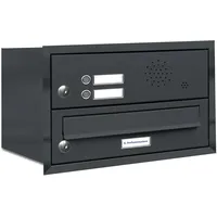 AL Briefkastensysteme Premium Unterputz Briefkasten Anthrazit