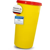 Will-Jeder Mülleimer 60l mit geruchsdichtem Deckel (Rot), Gelber Sack Ständer, Made in Germany, Müllsackständer ermöglicht rissfreie Säcke