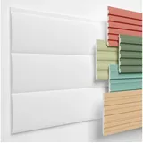 HEXIMO Wanddekoobjekt HLM-4-04 (Lamellenwand (3.67 m) aus XPS - Lamellen Wandpaneele Lamellenverkleidung Akustikpaneele weiß (8 Paneele, HLM-4-04 weiß) Wandplatten wall panels Schaumstoff) weiß
