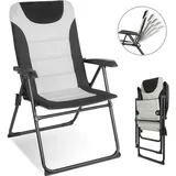 HOMECALL Campingstuhl Hochlehner Schwarz/Weiß