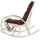 MCW Schaukelstuhl Queluz Baumwolle/Polyester 58 x 101 x 58 cm Weiß/Braun mit Wippstopper