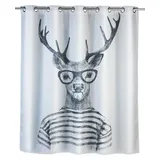 Wenko Duschvorhang Mr. Deer Flex 180 x 200 cm weiß