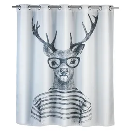 Wenko Duschvorhang Mr. Deer Flex 180 x 200 cm weiß