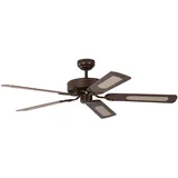 Pepeo Potkuri 132 cm Deckenventilator gealtertes bronze/walnuss/walnuss-rattan