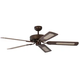Pepeo Potkuri 132 cm Deckenventilator gealtertes bronze/walnuss/walnuss-rattan