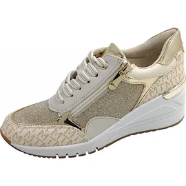 Marco Tozzi Damen Wedge Sneaker Freizeit mit Keilabsatz, Beige (Cream Comb), 38