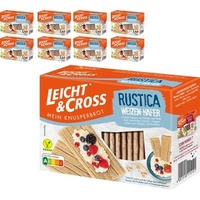 LeichtundCross Knusperbrot Rustica Weizen-Hafer, je 130g, 8 Pack