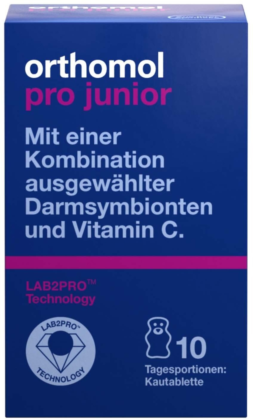Orthomol Pro junior - enthält eine Kombination ausgewählter Darmsymbionten und Vitamin C - Kautabletten