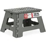 Relaxdays Klapphocker faltbar Hellgrau