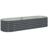 vidaXL Garten-Hochbeet verzinkter Stahl 240 x 80 x 44 cm Grau