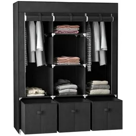 Homcom Stoffschrank, mit Reißverschluss, Kleiderschrank Schwarz,