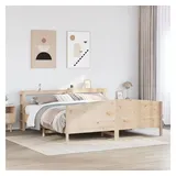 vidaXL Massivholzbett 180 x 200 cm Beige