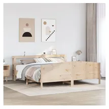 vidaXL Massivholzbett 180 x 200 cm Beige