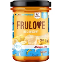 ALLNUTRITION Zuckerfreie Konfitüre - Frulove Banana Puree - Völlig Kohlenhydratarm 85% Fruchtmousse - Kalorienarmer Aufstrich - Zuckerfreie Marmelade - Veganerfreundlich - 500g
