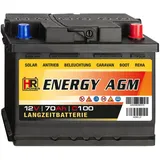 HR-Energy AGM Batterie 12V 70Ah ersetzt 63Ah 65Ah 67Ah