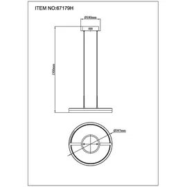 GLOBO Hängelampe 1-flg. 150 cm rund grau
