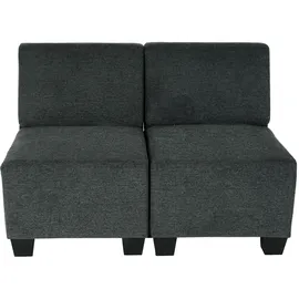 Mendler Couch Stoff 2-Sitzer Grau
