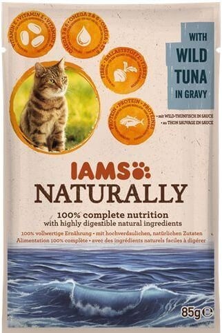 IAMS Naturally Adult Cat with Wild Tuna in Gravy 85 g