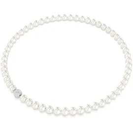 Swarovski Matrix Halskette Kristallperle Weiß Rhodiniert