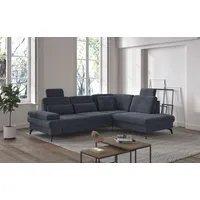 sit&more Ecksofa »Morris L-Form inkl. Sitztiefenverstellung«, wahlweise mit Bettfunktion, Bettkasten und Armteilverstellung blau