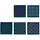 OM System Olympus Thread Hitomezashi Sashiko Stickpackung Untersetzer II Marineblau 5Stk mit dünnem Sashiko Garn Stoff bedruckt
