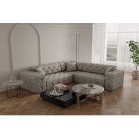 Fun Möbel Ecksofa Designersofa CHANTAL in Stoff Opera Velvet Cream Seite Universal