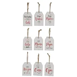 54 Stück  Deko Schild Geschenke weißrot sort. 4053268993061 Head
