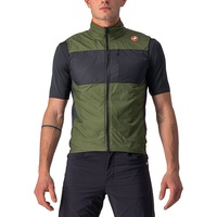 Castelli Herren Unlimited Puffy Vest Jacket, Light Military Grau/Dunkelgrau Brilliant Orange, S