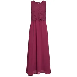 VILA Maxikleid Spitzenkleid Rot 34