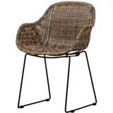 Sessel Willow aus künstlichem Rattan, Natur