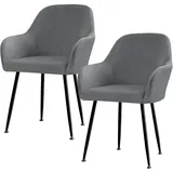 Set Mit 2 Stretch-stuhlhussen, Elastische Stuhlhussen Mit Armlehnen, Abnehmbare Stuhlhussen Für Hochzeitsfeiern (grau)