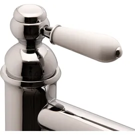 PaulGurkes Retro Nostalgie Waschtischarmatur Weiß Chrom