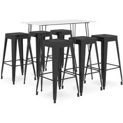 vidaXL 7-tlg. Bar-Set Weiß und Schwarz