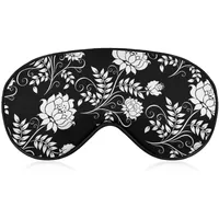Weiche Augenmasken mit verstellbarem Riemen, kompatibel mit schwarzen und weißen Blumen-Schlafmasken, leichte, bequeme Augenbinde, blockiert Licht für Männer und Frauen, Reisen, Nickerchen im Freien
